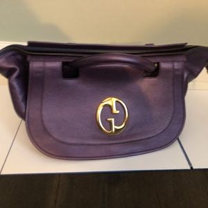 1973 Vintage Gucci Purple Pebbled Leather Handbag
